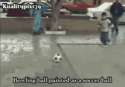 Bowling ball painted as soccer ball.gif
