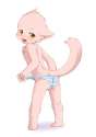 amber_eyes animal_ears barefoot blush furry ka_(pixiv341010) panties pink_fur smile topless undressing 2149.jpg