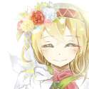 alice_margatroid-1girl blonde_hair blush capelet commentary_request crying eyes_closed face flower flower_on_head hairband lily_(flower) lowres ribbon rose shiyuu_eriisago short_hair sketch smile solo streaming_tears.jpg