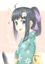 s - 1872366 - 1girl araragi_tsukihi bakemonogatari black_hair blue_eyes hair_ornament japanese_clothes kimo.jpg