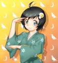 s - 1498285 - 1girl ahoge araragi_tsukihi black_hair blue_eyes blush hair_ornament japanese_clothes kimono.jpg