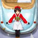 359111 - 1girl antenna_hair bad_id beret brown_eyes brown_hair car christmas ground_vehicle hat idolmaster isozaki_bebebe kikuchi_makoto motor_vehicle on_vehicle pantyhose santa_costume short_hair sitting skirt snow so.jpg