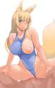 e - 1658001 - absurdres animal_ears blue_eyes blush breast_slip breasts censored competition_swimsuit erect_.png