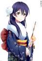 s - 2993917 - 1girl blue_hair highres japanese_clothes kimono long_hair looking_at_viewer love_live!_school_idol.jpg
