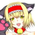 571778 - alice_margatroid animal_ears aogu bell blonde_hair cat_ears cat_paws choker face fangs green_eyes hairband open_mouth paws short_hair smile solo touhou.png