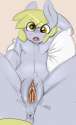801909__solo_explicit_nudity_solo+female_blushing_derpy+hooves_vagina_anus_vaginal+secretions_colored.png