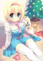 s - 814256 - alice_margatroid arm_support blonde_hair blue_eyes breasts capelet character_doll christmas christmas_tree frills gif.jpg