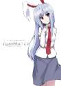 blue_hair bunny_ears h@ll head_tilt highres long_hair necktie rabbit_ears red_eyes smile touhou-0ac607c3d685004848d0fd39d745e06a.jpg