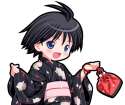 151718 - 1girl antenna_hair black_hair blue_eyes idolmaster japanese_clothes kikuchi_makoto kimono nekopuchi solo yukata.jpg