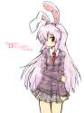 blush bunny_ears highres hiyoshi_(skick) long_hair miniskirt necktie rabbit_ears red_eyes skirt solo touhou-5cdddee10fd69a62943116601729983c.jpg