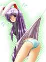 1girl animal_ears ass bunny_ears chitose_(pixiv) female fishing_rod green_panties kagura_chitose long_hair panties purple_hair solo touhou underwear-60b624d129179e001208dc53c2391cc8.jpg