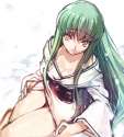 s - 1622431 - 1girl breasts c.c. cleavage code_geass collarbone creayus green_hair japanese_clothes kimon.jpg