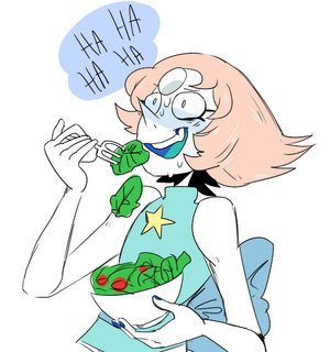 pearl laughing eating salad.png