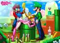 1830180 - Luigi Mario Piranha_Plant Princess_Peach Super_Mario_Bros. animated tekuho.gif