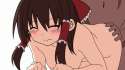 1boy animated ass blush breasts brown_eyes brown_hair female kotomuke_fuurin touhou.870bebe7fa620f3214c5a694d60a95c4.gif
