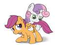 1539054 - Cutie_Mark_Crusaders Friendship_is_Magic My_Little_Pony Scootaloo Sweetie_Belle VSdrawfag animated.gif