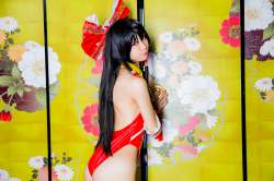 cosplay detached_sleeves hairbow mike one-piece_swimsuit swimsuit touhou.34aeec490a7a1cc232013dd746f1e480.jpg