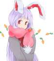 bunny_ears carrot mokeo necktie purple_hair rabbit_ears red_eyes scarf touhou-e49003192e3b09e2b6dfd1540abde0ae.jpg
