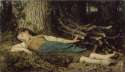 Albert Anker, Girl Sleeping in The Woods, private collection, oil on canvas.jpg