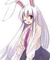 blush bunny_ears long_hair necktie purple_hair rabbit_ears red_eyes see-through seo_tatsuya skirt solo touhou tsundere-07f93d0427a1be46eeeb4e4385312644.jpg