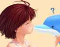 262217 - _ 1girl antenna_hair brown_hair closed_eyes dolphin idolmaster kikuchi_makoto kiss nekopuchi solo.jpg