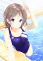 s - 3169822 - 1girl arm_up bare_arms bare_legs bare_shoulders blue_eyes blue_swimsuit blush breasts brown_hair cleavage.png