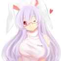 bespectacled bunny_ears etou_(cherry7) glasses heart long_hair nurse purple_hair rabbit_ears red_eyes solo touhou wings-c87dd14d0c6446a2c7bbadc93948f504.jpg
