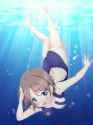 s - 2884973 - 1girl ass blue_eyes breasts brown_hair bubble fish freediving highres holding_breath looking_at_viewer lo.jpg