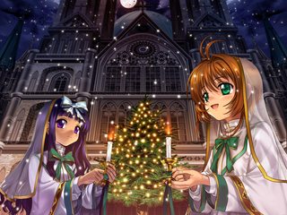 s - 117660 - brown_hair candle card_captor_sakura child christmas christmas_tree church daidouji_tomoyo gothic_architecture green_e.jpg