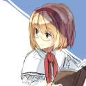 s - 769060 - alice_margatroid bespectacled black_eyes blonde_hair book capelet glasses hairband looking_back open_book ribbon shor.png