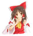 ascot bow brown_eyes brown_hair bust detached_sleeves eating food hair_bow hair_ribbon hair_tubes kasuga_yukihito ribbon solo touhou-ae1dc72e0f5dcad5318829f215cf7082.jpg