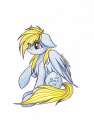 921725__safe_solo_derpy+hooves_traditional+art_simple+background_sitting_pony_floppy+ears_raised+hoof_background+pony.jpg