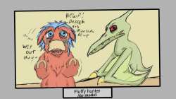 39327 - Artist-CarniviousDuck begging big_green_bird boxed_in dinosaur fear feeding save_him testing time.png