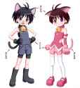 180285 - 1girl animal_ears antenna_hair cat_ears cute_&_girly_(idolmaster) dual_persona idolmaster kikuchi_makoto nekopuchi thighhighs translated.jpg